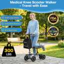 Knee Scooter for Adult for Foot Surgery, with All Terrain Wheels & Shock Absorption, Foldable Steerable Knee Walker, Comfort Pad, Dual Brakes, Crutch Alternative for Broken Foot/Ankle Recovery,Grey