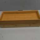 Bamboo Drawer Organizer, Stackable Utensil Organizer for Kitchen, Bamboo Storage Box Wood Silverware Tray for Drawer 15" x 6" x 2" Set of 2