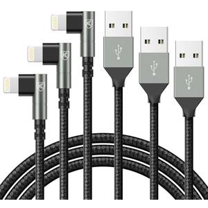 iPhone Charger 10FT,3Pack 90 Degree Charging Cable, [Apple MFi Certified] Long Lightning Cable Fast Charging Cord Compatible for iPhone 14/13/12/11/Pro/Max/Mini/X/Plus/8/7/6/5S/SE/Plus/iPad (10FT)