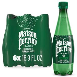 Maison Perrier Ultimate Sparkling Water, 16.9 Fl Oz Plastic Water Bottles, 6 Count (EXP 09/01/26)