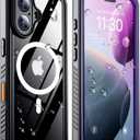 Temdan Magnetic for iPhone 16 Plus Case Waterproof,Built-in Screen Protector[IP68 Underwater][Upgrade Military Dropproof][Compatible with MagSafe] Full Body Shockproof Translucent Case 6.7''-Purple