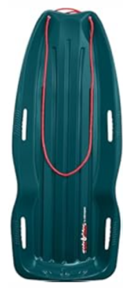 Retrospec Retrorider Plastic Snow Sled for Kids and Adults - Toboggan Style with Pull Rope, Cold-Resistant Construction & Hard Bottom for Fast Downhill Rides, Blue