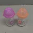 Munchkin Any Angle Weighted Toddler Straw Cups with Click Lock Lid, 10 Ounce, 2 Pack, Pink/Purple