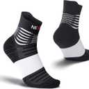 NEENCA Professional Compression Socks, Medical Athletic Ankle Socks for Injury Recovery & Pain Relief, Sports Protection, Circulation 1 Pair, 20-30 mmhg (Small, Black White)