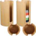 2Pcs Mason Jar Lid Organizer, Bamboo Vertical Storage Holder, Mason Jar Accessories, Bamboo Storage Holder for Home Kitchen Organization & Tumbler Lids (Wide Mouth & Regular Mouth)