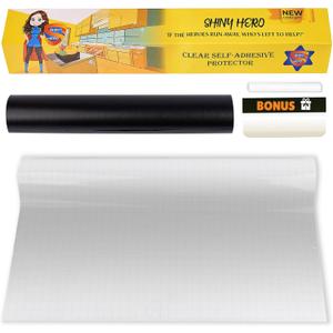 Clear Contact Paper Wall Protector - Self Adhesive Removable Film Transparent Plastic Backsplash Sheet Kitchen Oil Proof Waterproof Sticker Foil Heat Resistant Furniture Door Scratch Wallpaper Dog Cat (23.6"W x 118"L)