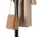 GREENSTELL Coat Rack with 8 Hooks, Wooden Coat Rack Freestanding with Shelf, Coat Tree with 4 Height Options 50.5"-72.6", Coat Hanger Stand for Bags, Clothes, Umbrellas, Hats, in Home, Black