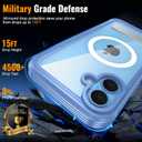 360 Protection Magnetic for iPhone 16 Case Built-in 9H Privacy Screen Protector & Metal Stand[Fit for Magsafe][Anti-Spy][Lens Protector] Heavy Duty Shockproof Phone Case for iPhone 16(Blue)