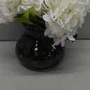 Hollyone Hydrangea Artificial Flowers with Glass Vase White Silk Faux Flowers Arrangements with Faux Water Fake Floral Bulk Bouquet for Home Decor Table Centerpiece Decorations