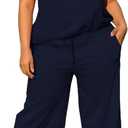 TOPSRANI Womens Plus Size Casual Sweatsuits Lounge Short Sleeve Tracksuit 2 Piece Outfits Baggy Wide Leg Long Pants Sets (Blue, XXXL)