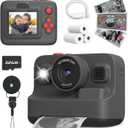Kids Camera Instant Print, Dual-Lens Front Rear Selfie Camera for Kids, Christmas Birthday Gifts Toys for 3-12 Year Old Boys Girls, 2.4in Screen 1080P Kid Digital Cameras with 32G Card (Black)