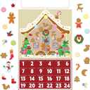 Felt Christmas Hanging Advent Calendar, Gingerbread House Advent Calendar with 24 Detachable Felt Christmas Ornaments Fillable Pocket, DIY Montessori Activities Reusable Door Wall Hanging Craft Decor