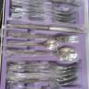 24-Piece Stainless Steel Silverware Set for 6, Stylish Apartment Essential Kitchen Serving Utensil Set, Mirror-Finish Flatware Cutlery Set for Home and Restaurant, Great Gift for Family & Friends