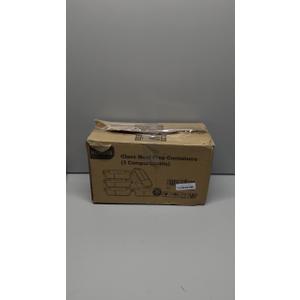 KOMUEE Glass Meal Prep Containers 3 Compartments, 5 Pack 36 oz, Glass Food Storage Containers with Lids, Airtight Lunch Bento Box, Portion Control, Freezer and Microwave Safe (Gray)