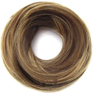 Girls Rubber Band Straight Hair ring Donut hair bun Brown Blonde Synthetic Hair Ring Wrap For Hair Bun Ponytails 9H19