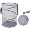 Mesh Popup Laundry Hamper 115L Collapsible Laundry Basket Extra Large Capacity Foldable Clothing Storage Basket with Handles 26 H x 18 W x 18 L (Gray)