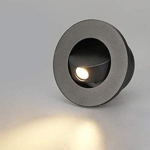LUMINTURS Modern Wall Sconce Light Fixture,Recessed Wall Lamp,Bedside Reading Lamp,Path/Step Light,Gimbal Hidden On/Off Switch,Circle Aluminum,LED 3W Warm White 3000k,Adjustable&Rotatable Black