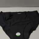 LEAKPROOF2.0 Seamless Mid Rise Brief Period Underwear for Women | Period Panties Holds 6 Tampons | Leak Proof Incontinence Underwear (2XL/3XL, Black)