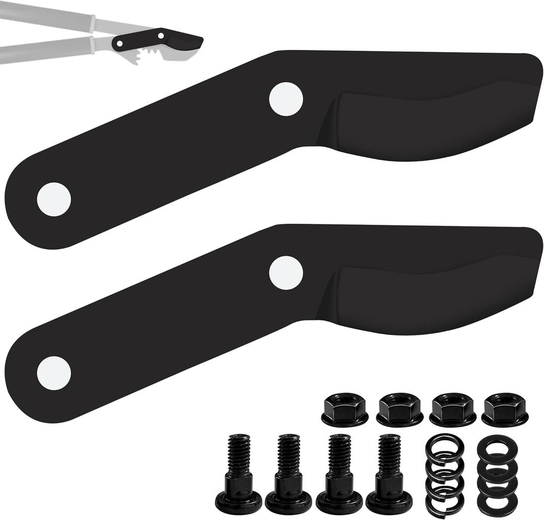 (2-Pack) Alloy Steel Lopper Replacement Blades with Screws Compatible with Garden Loppers Heavy-Duty Large Pruner Blades for Tree Trimming, Branch Cutting and Gardening Tools Black