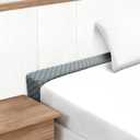 Headboard Bed Gap Filler, High Density Foam Mattress Extender Pillow, Removable, Gray, 78"x4"x12", 78x4x12in