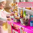 MSKOLER Kids Kitchen Playset for Ages 3-6 4-8, Play Kitchen with Light, Sound and Spraying, Sink Toy Accessories, Cooking Stoves, Pretend Food Toys for Toddlers 3-5 Boys Girls 6-12