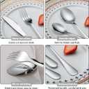 Kyraton Silverware Set 45 Pieces Service for 8, Stainless Steel Flatware Sets Cutlery Set, Spoons and Forks Silverware Dishwasher Safe, First Apartment Must Haves Utensils Set