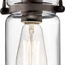1 Light Farmhouse Simple Mini Pendant Light Fixture with Clear Mason Jar Style Glass