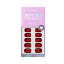 BTArtbox Press On Nails Red - Cat Eye Press On Nails Square for Gifts,Cherry Short Stick On Nails with Glue, Glossy Reusable Nail Tips in 16 Sizes - 32 Soft Gel Fake Nails Kit, Hot Love