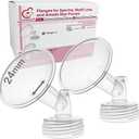 Nenesupply 24mm 2 pc Flanges Compatible with Spectra S2 S1 9 Plus Synergy Gold Breastpump Replacement to Spectra Pump Parts Flange Accessories Wide Mouth Work with Valve Backflow Protector Bottle