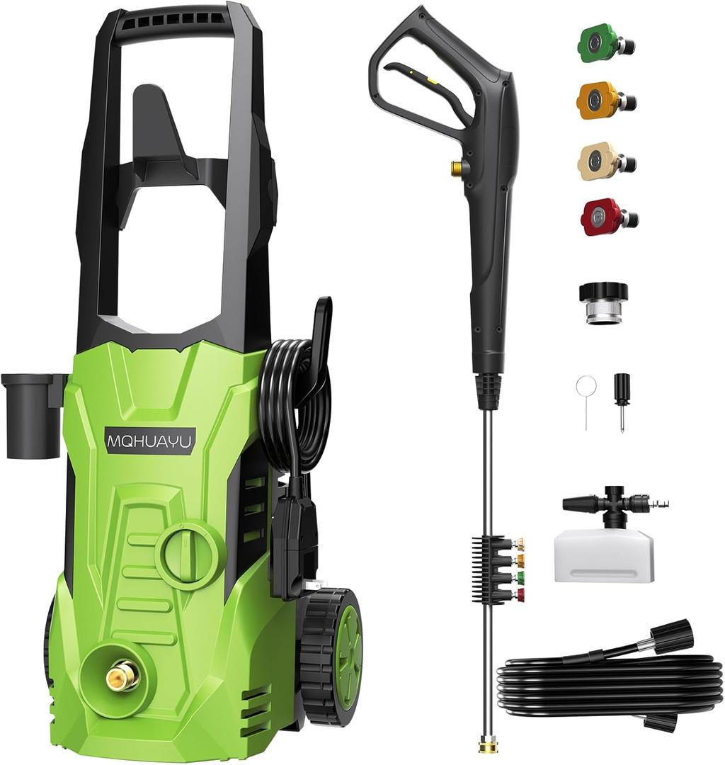 4200 PSI 2.8 GPM Electric Pressure Washer with GFCI Plug&4 Nozzles,Power Washer High Pressure Cleaning Machine with 26FT Hose,35FT Power Cord,Foam Cannon for Cars/Fences/Driveways