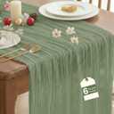 IVAPUPU 6 Pcs Cheesecloth Table Runner - 10ft Sage Green Spring Boho Gauze Cheese Cloth Table Runners for Baby Shower Decorations Wedding Party Garden Farmhouse