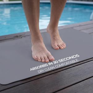 Homergy Bath Mat for Bathroom Non Slip, Quick Dry, 20x32 in, Grey
