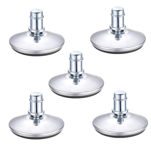Metany 5PCS Low Profile Bell Glides 2"" Replacement Office Desk Chair or Stool Swivel Caster Wheels,Easy Conversion from Wheeled Casters to Stationary Feet to Protect Wood or Hardwood Floor
