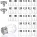 30 Pack Mini Salt and Pepper Shakers, 0.5 OZ Small Clear Glass Salt and Pepper Shakers, Salts Peppers Shaker Bulk Small Spice Shaker for Kitchen, Restaurants, Wedding, Christmas-with 2 Metal Funnels