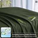 Bedsure King Size Sheets Set, Cooling Sheets for Hot Sleepers, Rayon Derived from Bamboo, PureWoven, Breathable & Soft, Deep Pocket Up to 16 Inches, Hotel Luxury Silky Bedding, Olive Green