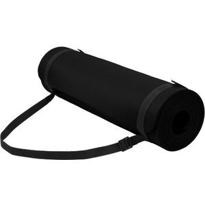 Yoga Mat, 1/2-Inch Extra Thick High Density Exercise Mat, Anti-Tear Exercise Yoga Mat with Carrying Strap, Suitable for Various Yoga Exercises (Midnight)