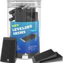 YARKOR Furniture Levelers, 80 Piece Jar, Plastic Shims for Leveling, Black Rubber Wedge for Table Toilet Refrigerator Piano, Small Shims for Home Improvement and Work (80pcs- Black)