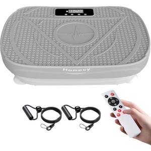 Homesy Vibration Plate Exercise Machine, Vibrating Plate for Lymphatic Drainage, Full Body Shaking Workout Fitness Platform Board, Sport Gym Equipment for Weight Loss Fat Burner (Gray)