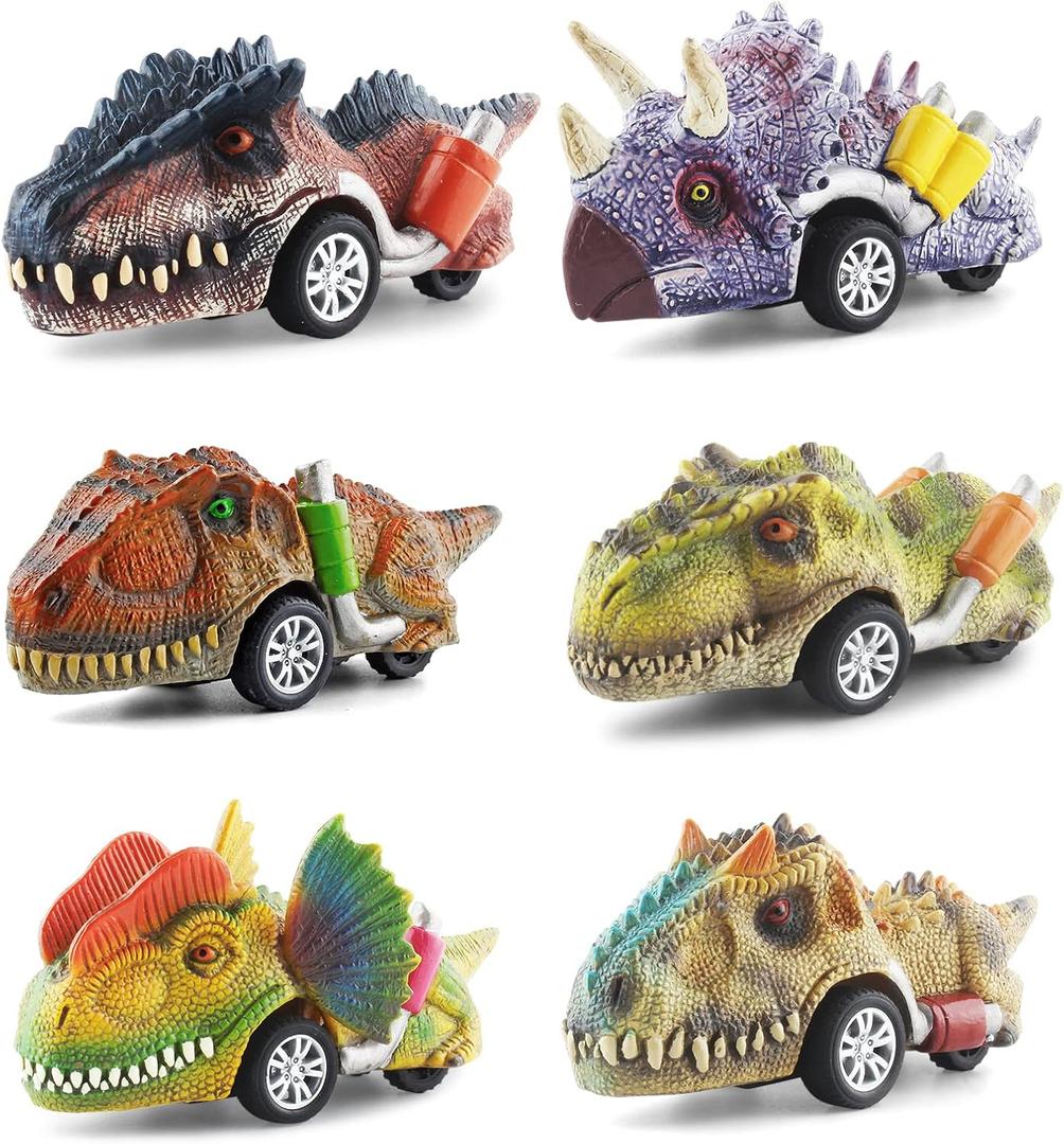 DINOBROS Dinosaur Toys for Kids 3-5, Pull Back Dinosaur Cars for 3 4 5 6 7 Year Old Boys Girls 5 Pack Dino Toys Gifts for Toddlers