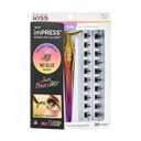 KISS imPRESS Falsies Press On Self Adhesive Eyelashes, 12mm-14mm Glam Volume Press On Lashes, Black, No Glue Needed, Invisible Band, 20 Lash Clusters & Non-Stick Applicator - Spiky