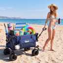 Beach Wagon with Big Balloon Wheels for Sand, 200L Large Collapsible Cart