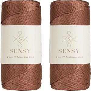 Sensy Premium 2 Pack of 2mm 251 Yards Polyester Rope 100% Polypropylene Cord Macrame Cord 2mm Crochet Bag Cord Macrame Rope Crochet Thread Gift for Knitter (Copper)