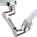 ELESULTRA 1440 Swivel Sink Faucet Extender - Universal Kitchen Sprayer, 2 Flow Modes, 1080+360 Rotatable Sink Aerator Extension, Swivel Multifunctional Robotic Arm for Kitchen/Bathroom (Silver)