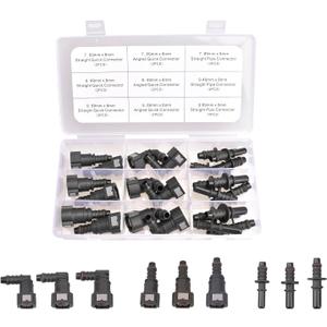 24PCS Assorted Fuel Line Hose Quick Release Connect Male & Female Push On Connector SAE 7.89mm & 9.49mm & 9.89mm