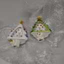 Brightown Ceramic Christmas Tree Night Light - 2 Pack Vintage Christmas Night Light with ON/Off Switch, 6" Decorative Ceramic Tree Light for Bedroom Living Room Xmas Holiday Decor, Green and White (Multicolor)