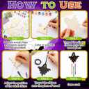128 Pcs Halloween Wind Chime Crafts Making Kit Make You Own Wind Chime Halloween Arts and Crafts Painting Decor Hanging Ornaments Coloring Party Decoration