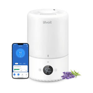 LEVOIT Smart Cool Mist Top Fill Humidifiers for Bedroom with Sensor, Auto Humidity Setting, APP & Voice Control, Essential Oil Diffuser, Ultra Quiet Operation, Super Easy Top Fill, 3L, White