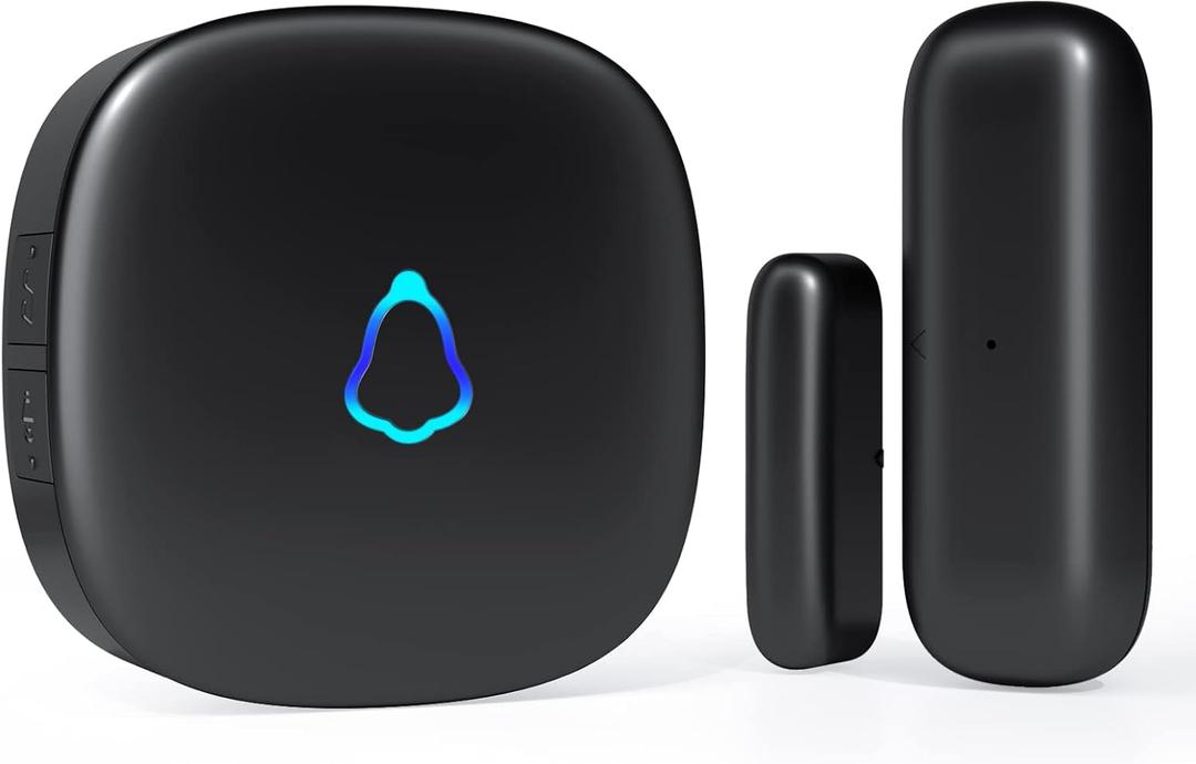 Door Chime, METAK Wireless Door Open Contact Sensor Alarm with 500 FT Range, 58 Chimes and 5 Volume Levels for Business/Store/Home/Office When Entering, 1 Transmitter + 1 Plug-in Receiver (Black)