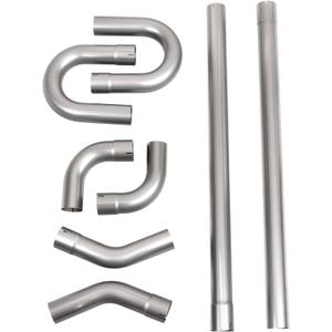 409 Steel 3'' Inch DIY Custom Mandrel Exhaust Pipe Tube Pipe,48'' Straight Pipe,3'' OD Straight & Mandrel Bend Pipe(45/90/180 Degree) Kit,Custom Fitment For Exhaust System 8PCS