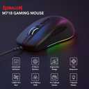 Redragon Wired Gaming Mouse, Black PC Gaming Mice with RGB Backlits, 7 Programmable Macro Buttons, Max 12800 DPI, 1000Hz Polling Rate, Cool Corded Optical Mouse for Computer/PC/Laptop/Gamer, M718-AIR